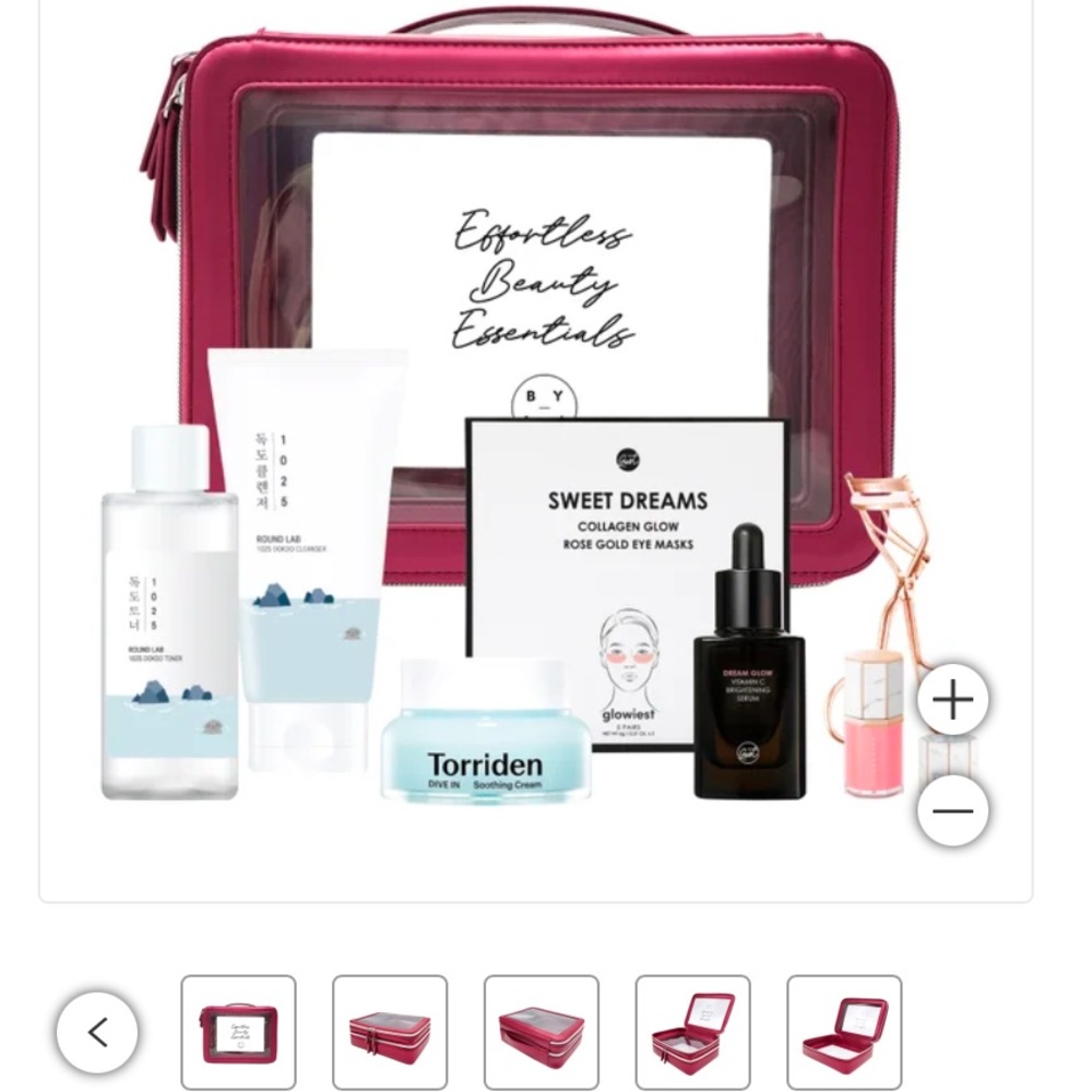 Round Lab and Torriden K-Beauty 7 step kit with Red Makeup Bag by Sophie